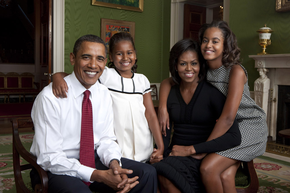 Барак Обама, Мишель Обама и их дочери. Фото Энни Лейбовиц